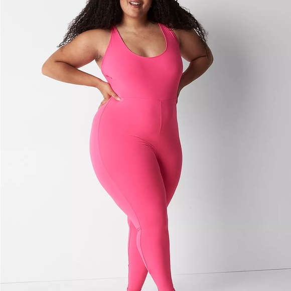 Cacique Pants - Cacique Vibrant Pink Sleeveless Jumpsuit